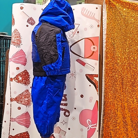 C Columbia 2 Piece Snow Suit Boy's infant Fleece Lined Blue Size 6 Months - Picture 5 of 7